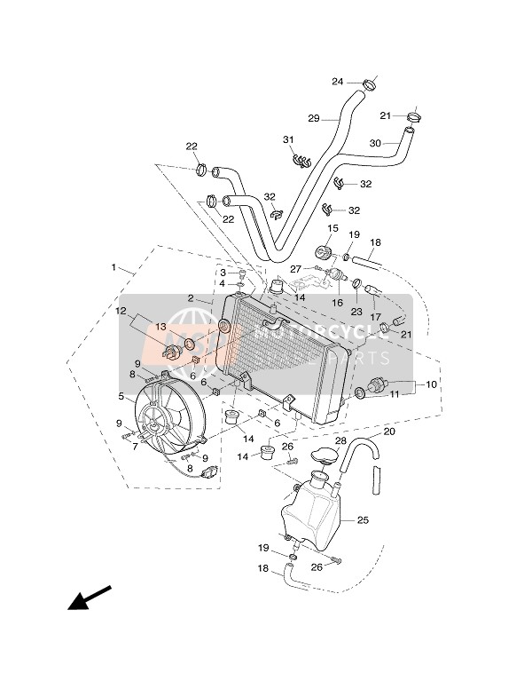 5MFE24620100, Bouchon,  Radiateur, Yamaha, 4